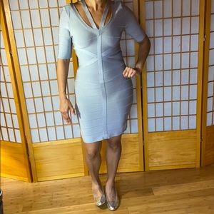 Structured New Age Silver Bodycon Dress!